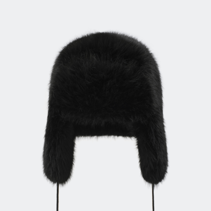 Compass Snowman Faux Fur Hat In Black