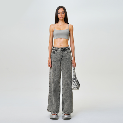 Compass Wild Classic Wide-Leg Jeans Dust Gray