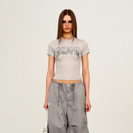 Compass Metal Rock Slim-Fit Tee Gray