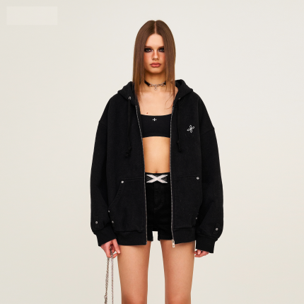 Compass Classic Cross Hoodie Black Jacket