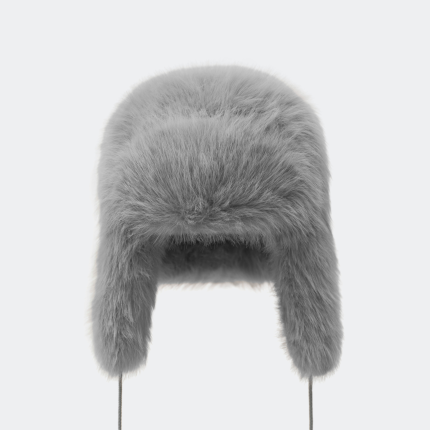 Compass Snowman Faux Fur Hat In Gray