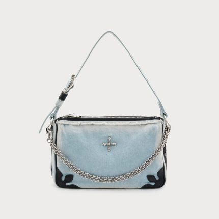 COMPASS KITTY Blue Denim bag (Large)