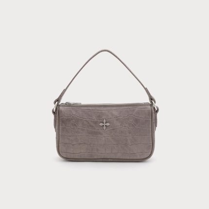 COMPASS BADGE HOLDER Leather Bag Gray (Small)