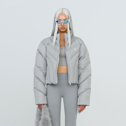 FUTURE Storm Down Puff Jacket In Gray