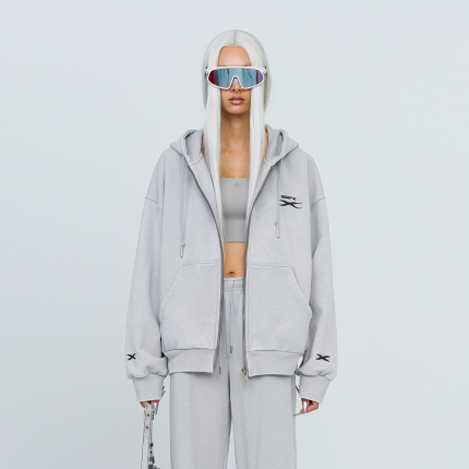 Future Genes Loose Hoodie Jacket Gray