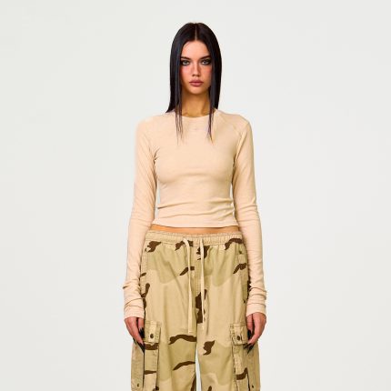 Compass Rush Slim-Fit Long Sleeves Top Linen