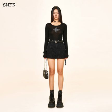 WildWorld Rock High-Waist Denim Skirt