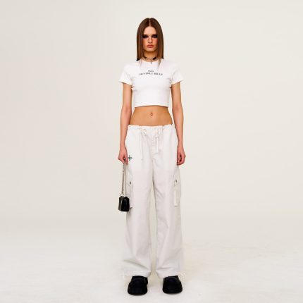 Future Mirage Classic Parachute Pants Snowy Mountain White