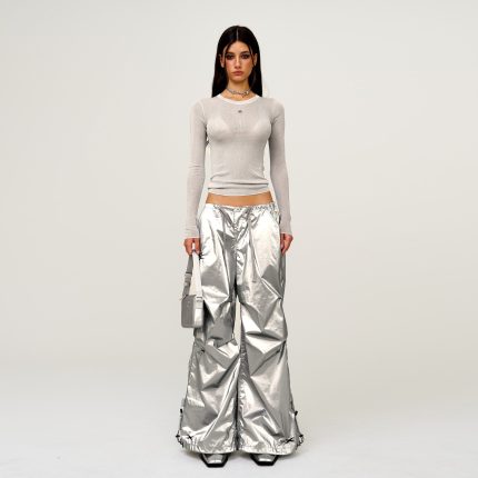 FUTURE Mirage Interstellar Tech Wide Leg Pants SIlver