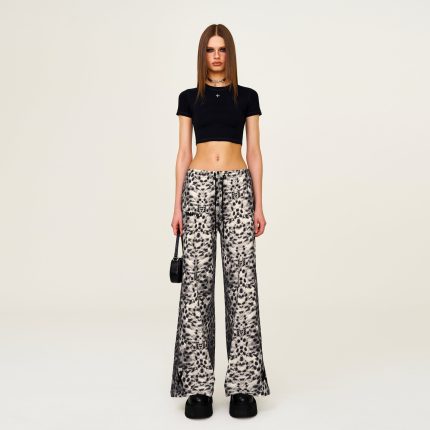 FUTURE Gene Wide-Leg Sweatpants In White Leopard