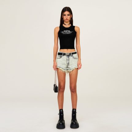 Compass Wild Road Denim Shorts (Elastic) White Snowflake
