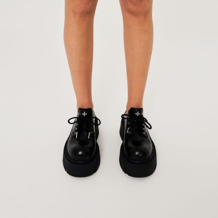 Future Mirage High Heeled Leather Derbies Wild Black