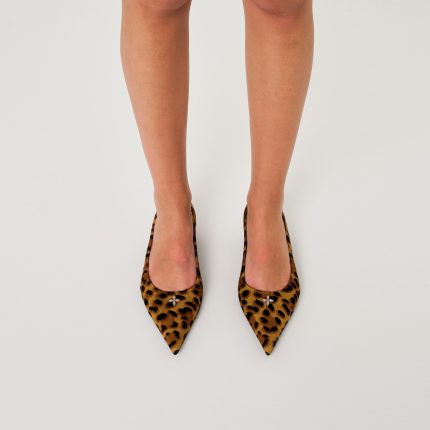 COMPASS RIVET Classic Fur High-Heels Leopard Print