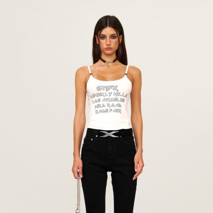 Future Mirage Sports Strap Top (Beverly Hills Edition) Snowy Mountain White
