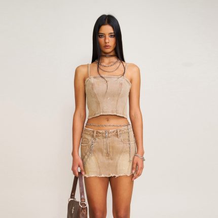 RAGE WILD DENIM CAMISOLE WILD COWBOY BROWN
