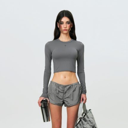 Compass Hug Skin-Tight Fitting Top Dark Gray