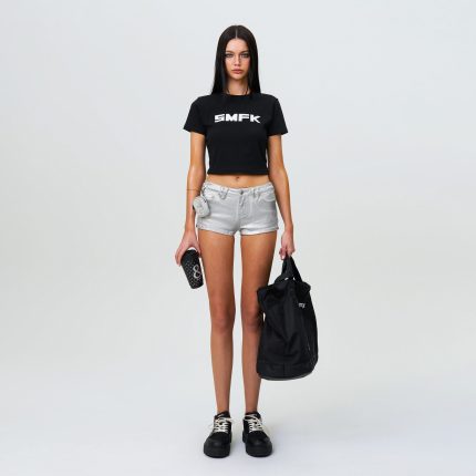 Compass Wild Tarpan Low-Waist Denim Shorts Silver