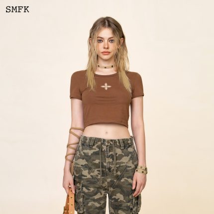 Compass Cross Sport Tights Tee In Brown