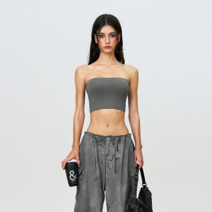 Compass Hug Skin Tube Top Dark Gray