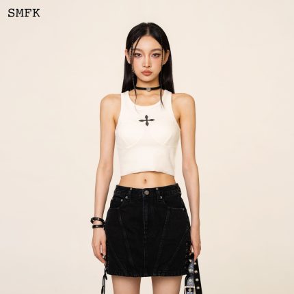 Compass Classic Cross Rider Vest Top In White