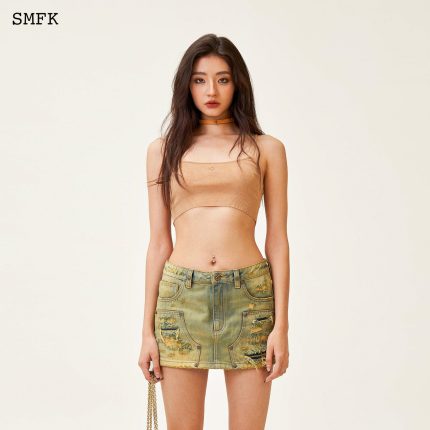 Compass Cross Classic Knitted Ultra Short Vest Top Nude