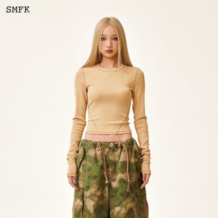 Compass Rush Slim Fit Sports Top In Sand
