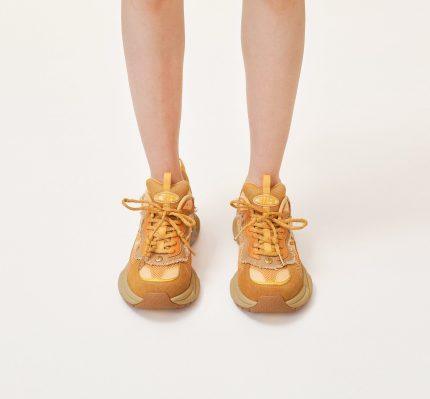 Compass Wave Retro Jogging Shoes In Brown