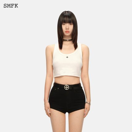 Crucifix Vintage Vest Snowy Mountain White