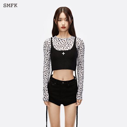 Mermaid Wool Knit Vest Black