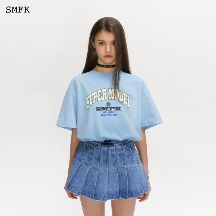 Oversized Super Model Blue T-shirt