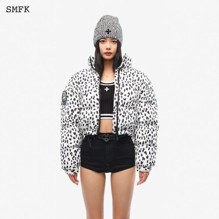 Short Body Down Jacket In Leopard Print