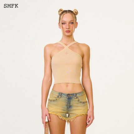 Temple Chinese Bandeau Sporty Top Cheese