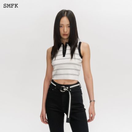 Wilderness White Stripe Polo Vest