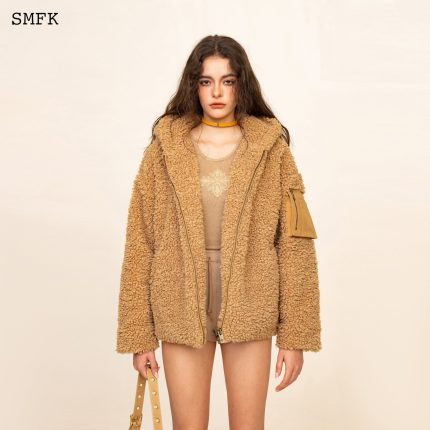 WildWorld Adventure Outdoor Faux Fur Hoodie In Wheat